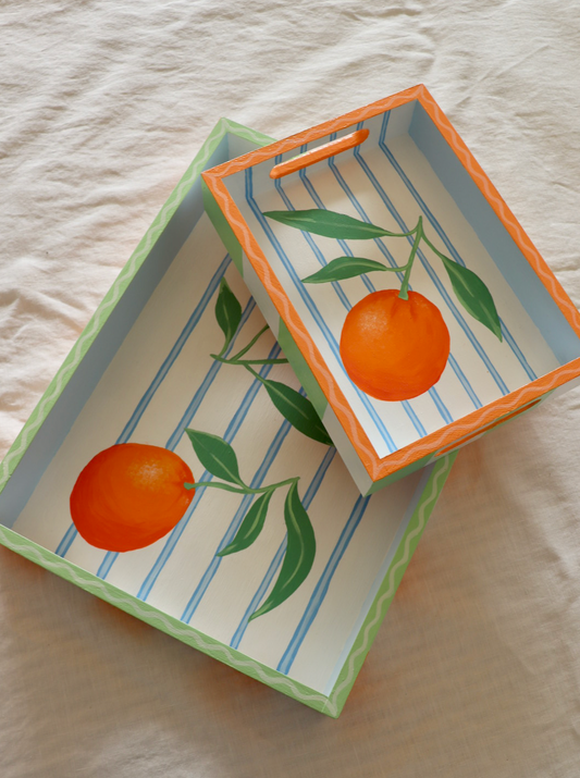 Orange Trays (Set of 2)