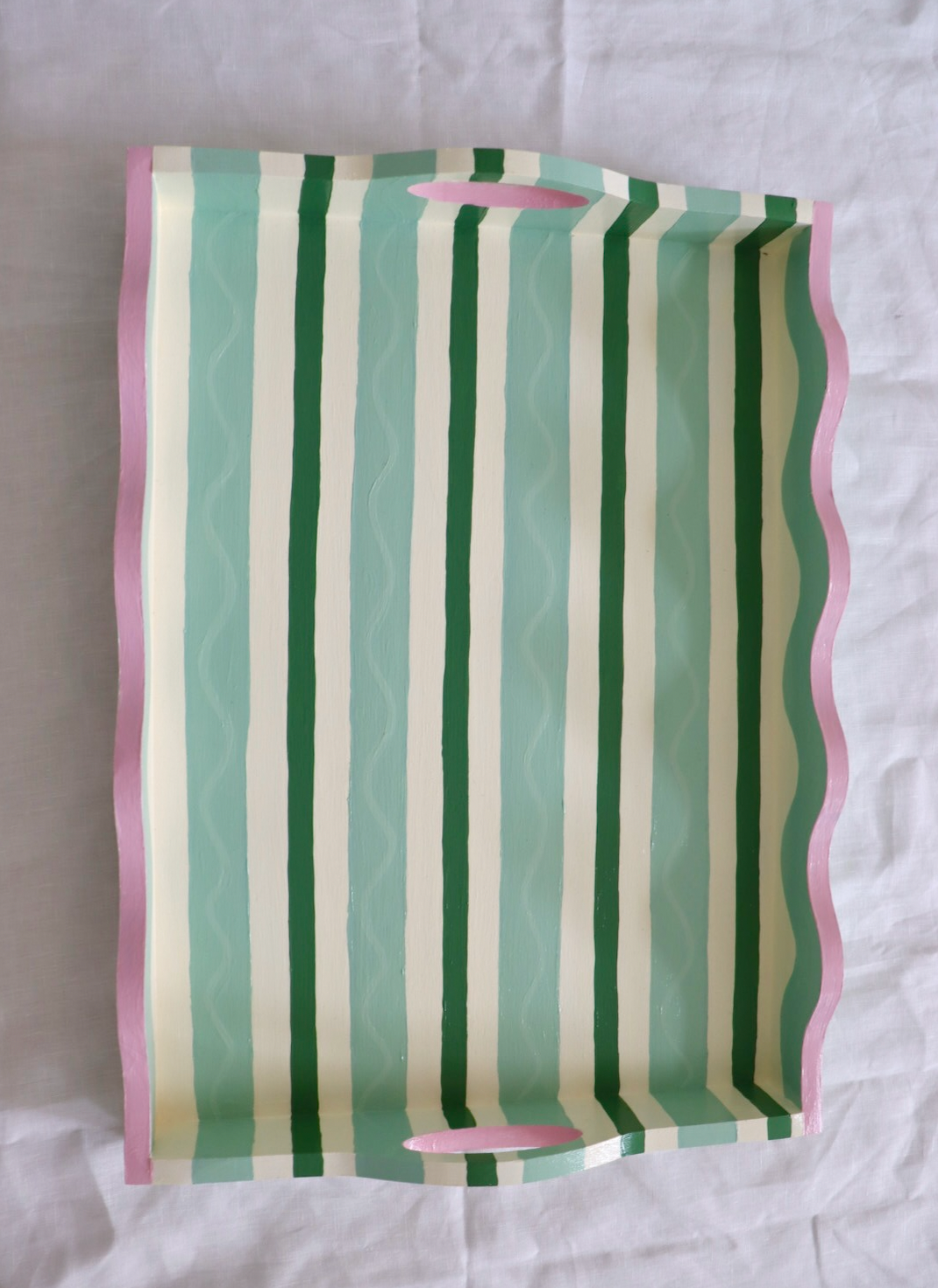Green Stripe Tray (Wavy XL)
