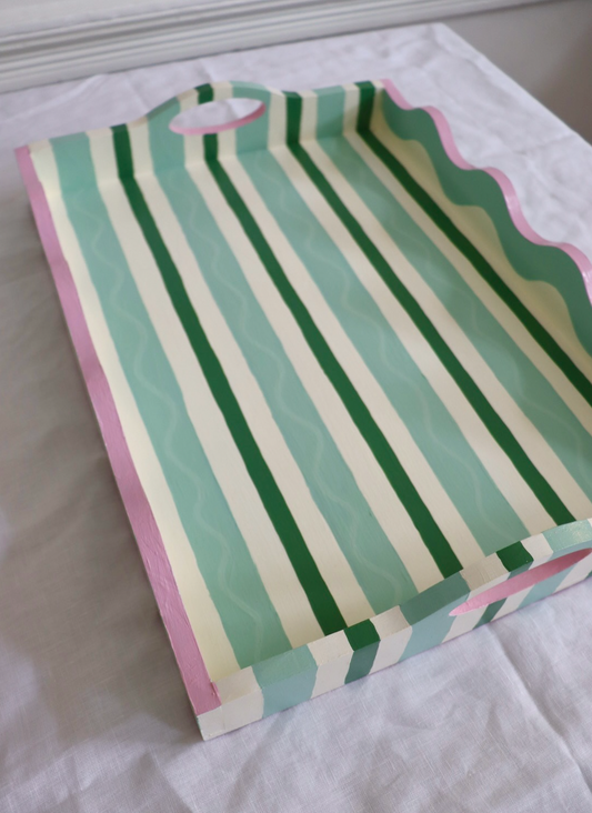 Green Stripe Tray (Wavy XL)